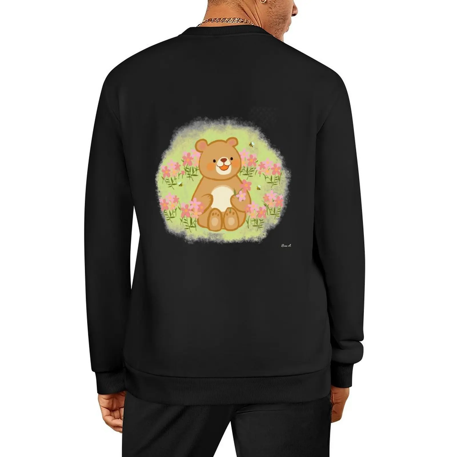 

Bees Blossoms And A Bear Pullover fashion men anime clothes men's coat blouse aesthetic sweatshirts