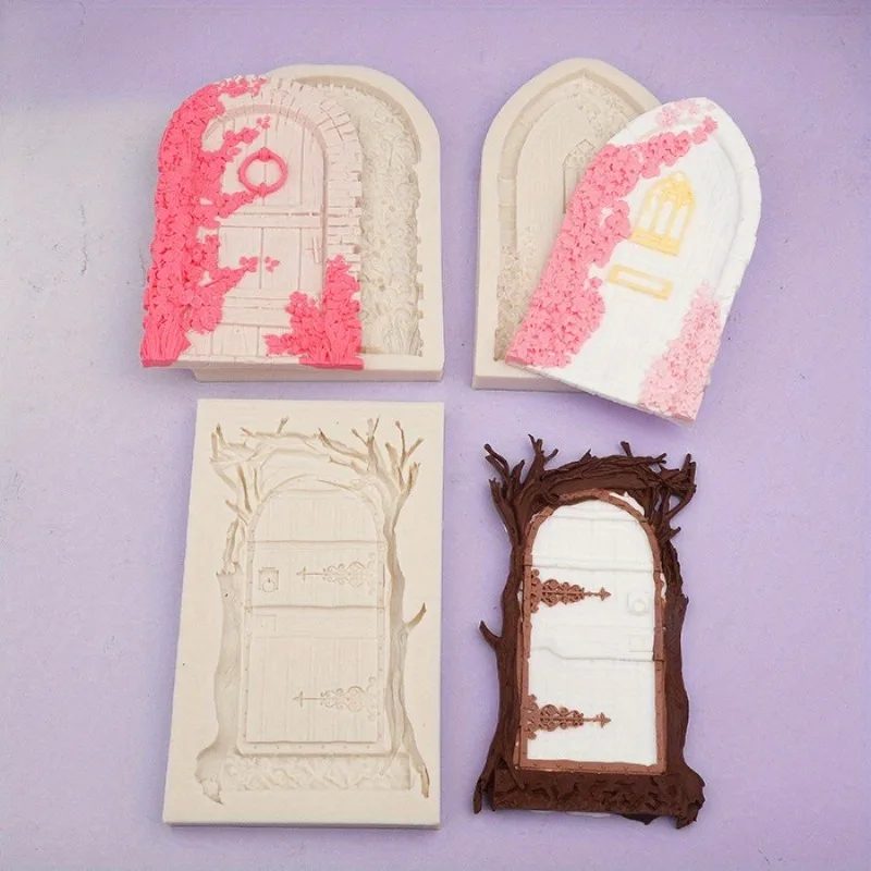 

1PC Beautiful Flower Door Fondant Silicone Chocolate Mold Cake Mold Ultra Light Clay Polymer Clay Mold Drop Glue Baking Tools