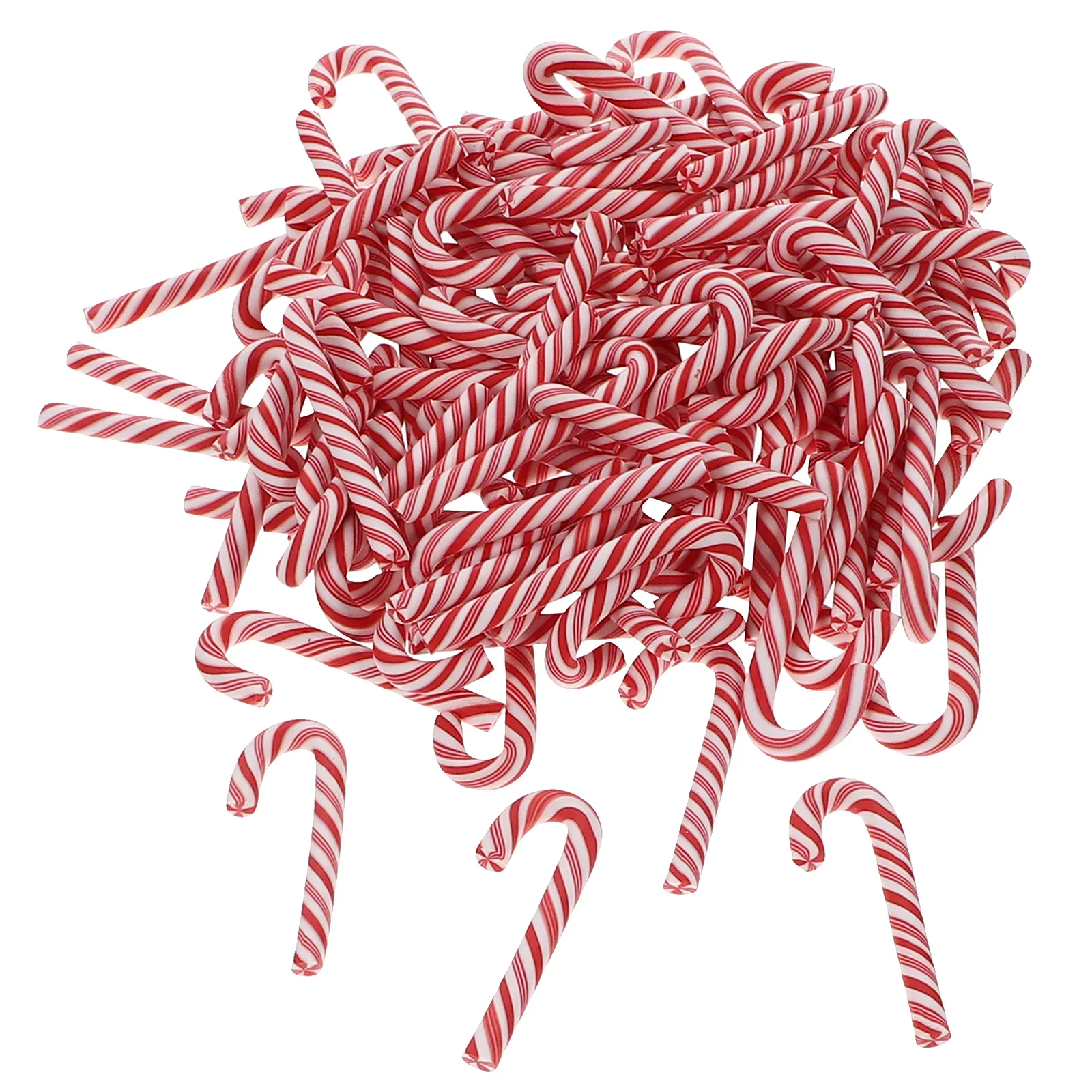 

100pcs Christmas Candy Cane Diy Resin Charms Decorative Phone Case Nail Scrapbook Accessories Mini Xmas Charm Small Festive