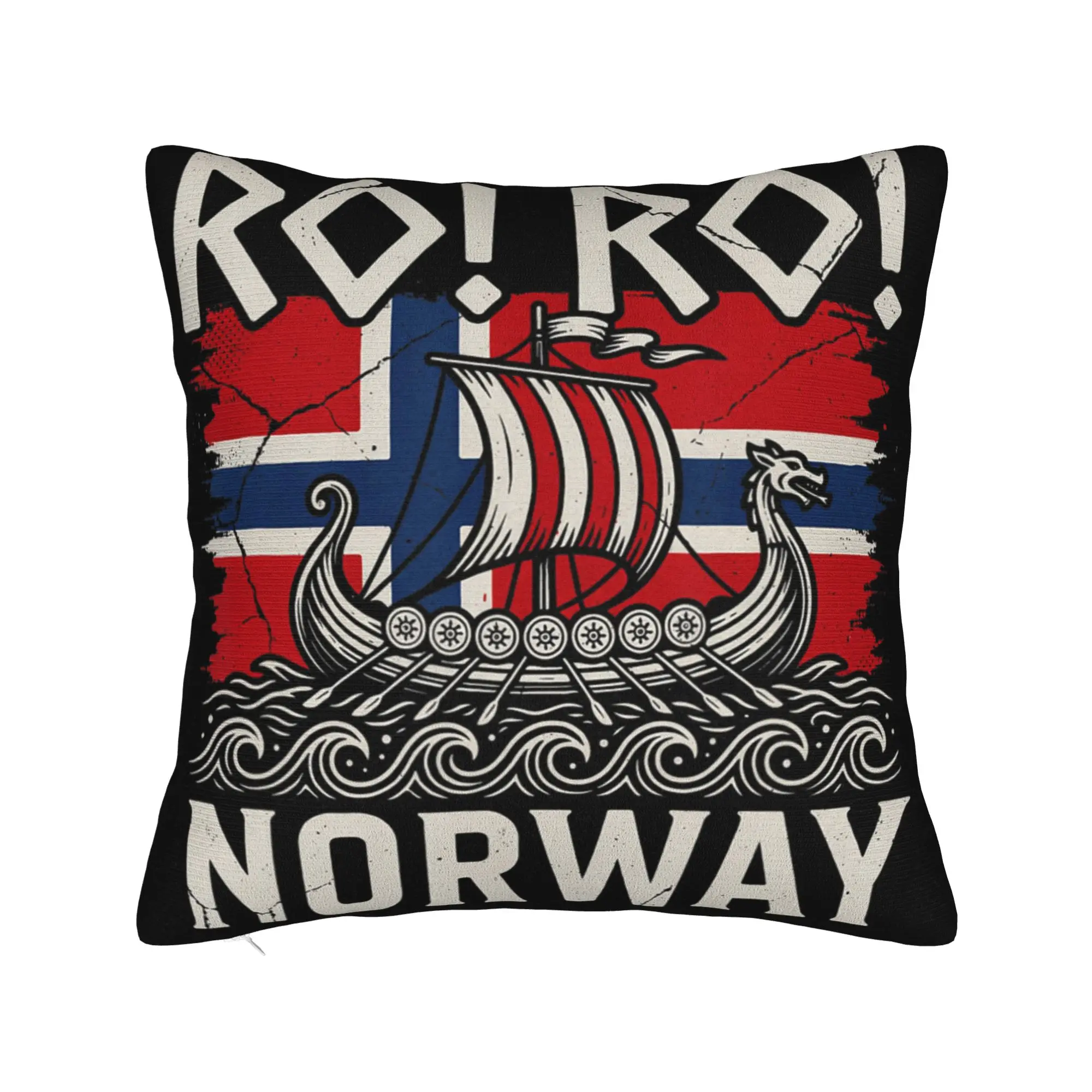 Ro Ro Norwegian Vikinges Ship Norway Flag Culture Row Country Pillow Cover Pillow Case For Sofa Car Home Decor Comfy Pillowcases