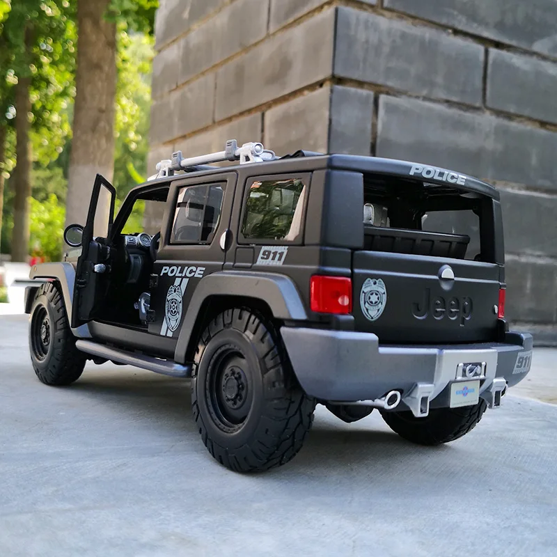 نموذج سيارة جيب رانجلر روبيكون من سبيكة الانقاذ ، مركبة على الطرق الوعرة ، معدن دييكاست ، هدايا المحاكاة ، 1:18