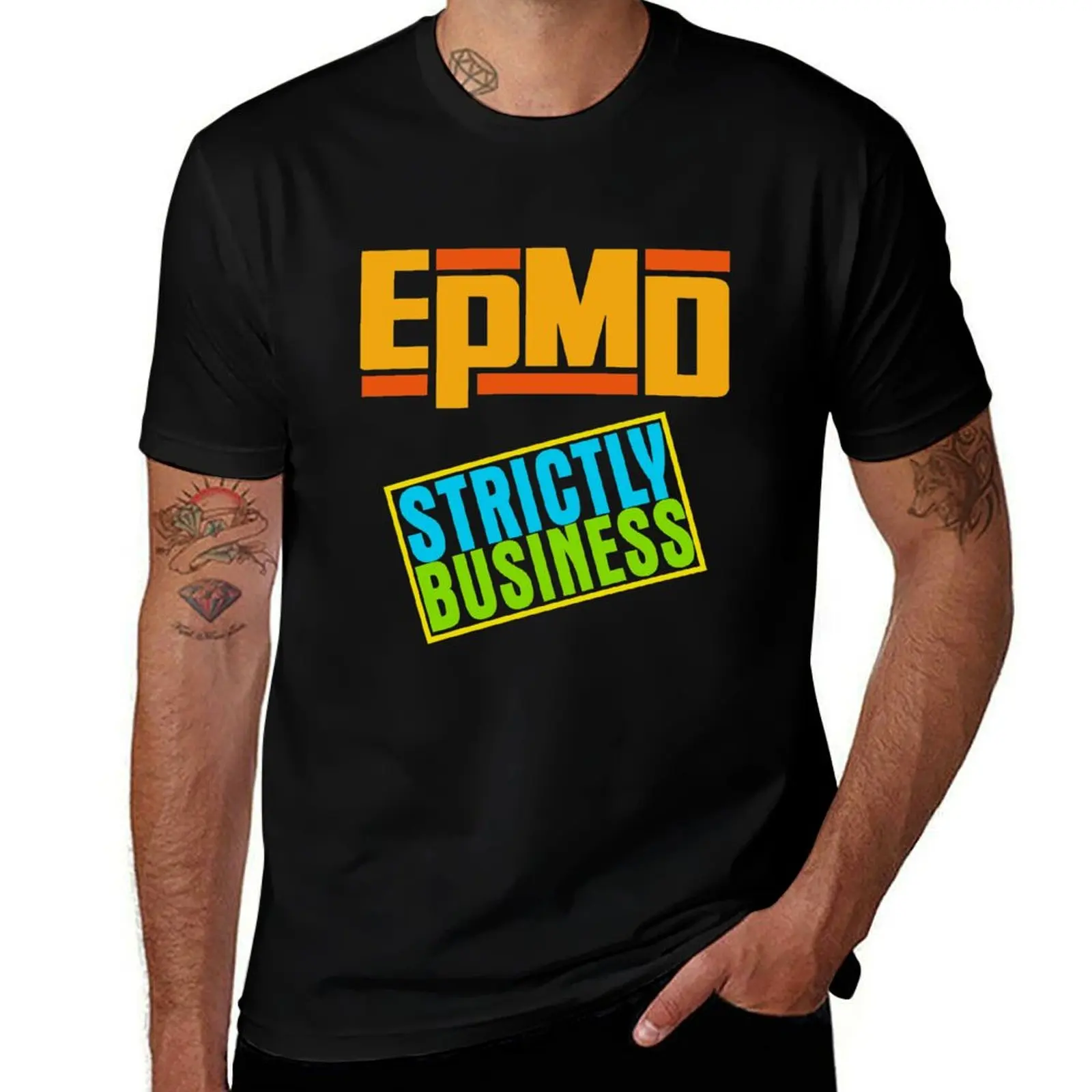 EPMD - Strictly Business replica print T-Shirt Work Wear Simple Tee Shirt T-Shirt