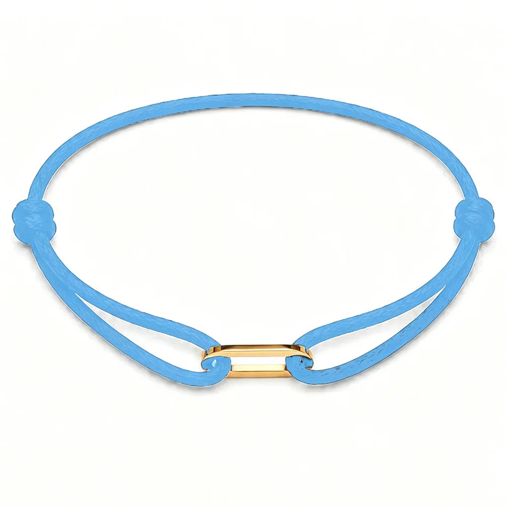 Zalman Einfaches Rundes Ovales Schnallen-Armband Geflochtenes Verstellbares DIY Buntes Seil-Armband für Damen und Herren Edelstahl-Schmuck