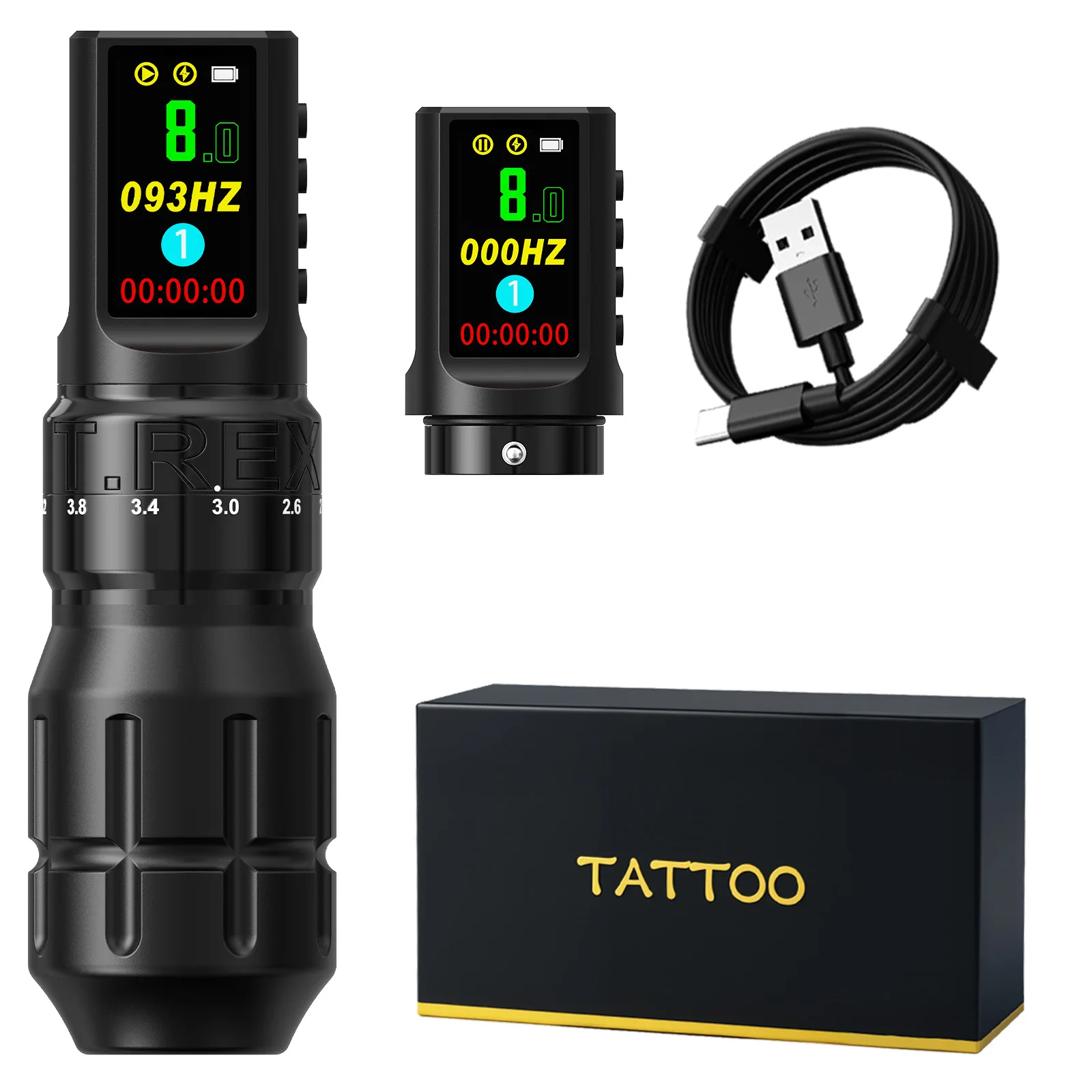 T-Rex Wireless Tattoo Machine Pen 7 Adjustable Strokes 2.3-4.2mm