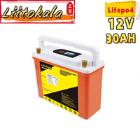 LiitoKala 1-2PCS 12V 12.8V 30Ah LiFePo4 Lithium  Rechargeable Battery for Kid Scooters Boat Motor vehicle