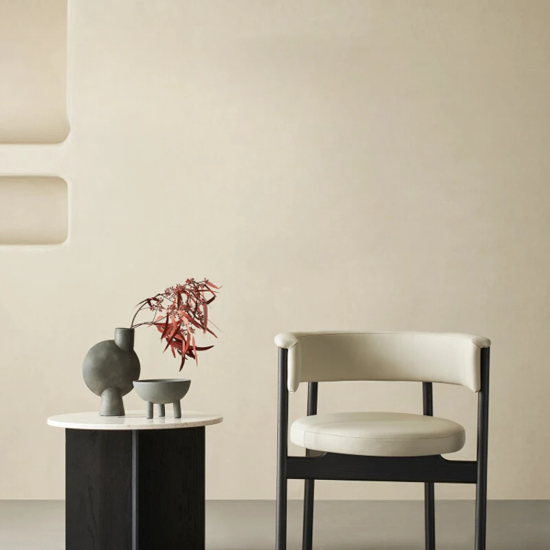 Hugging integrated zen chair | The gentle symbiosis of the first layer of cowhide and solid wood skeleton fits healing