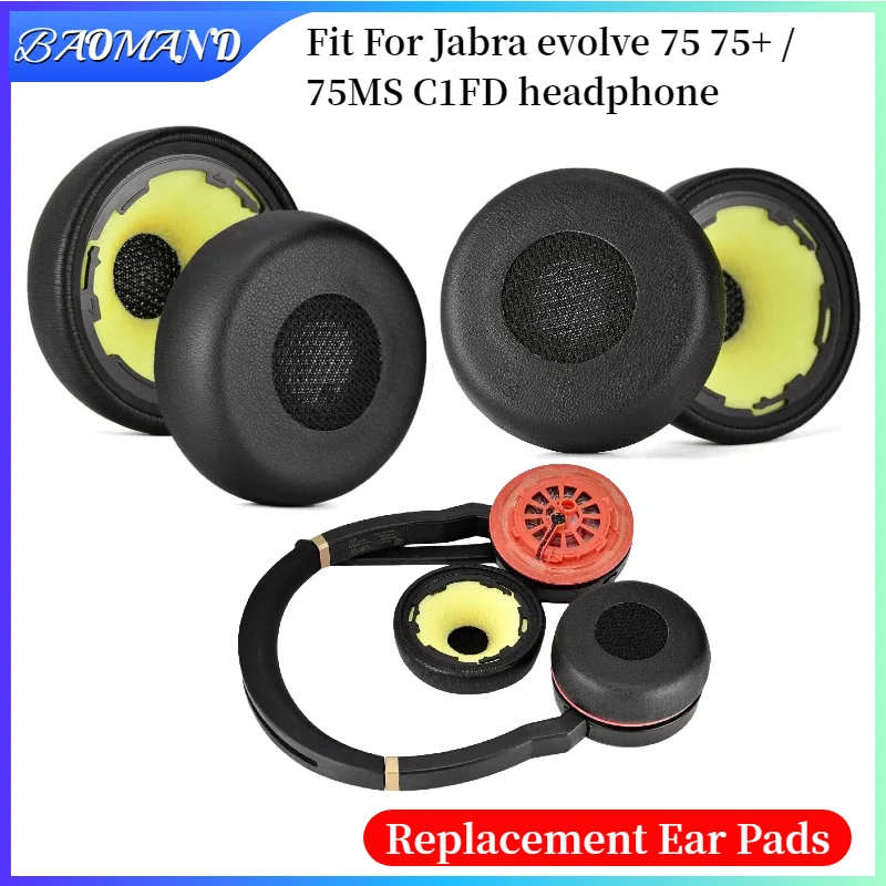 For Jabra evolve 75 75+ / 75MS C1FD Original earmuffs with buckle Headphones Memory Foam Ear Cushions High Quality
