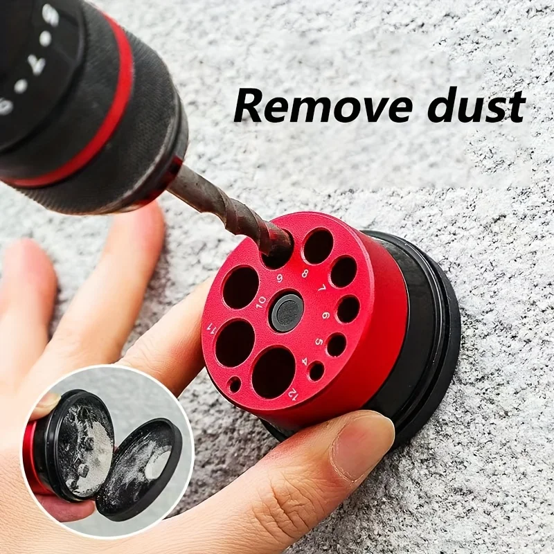 Red Dust Extractor Attachment for Impact Drills - Removes Dust and Debris During Drilling,Ideal for Construction and DIY Project
