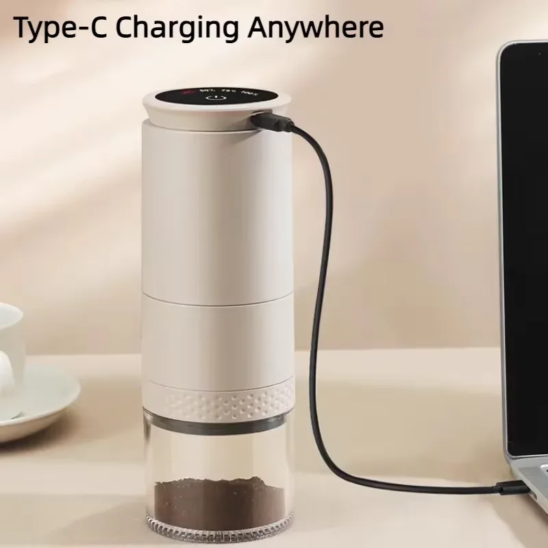 New Electric Coffee Grinder Externally Adjustable Type-C Charging Coffee Burr Grinder Bean Grinding Machine Coffee Maker