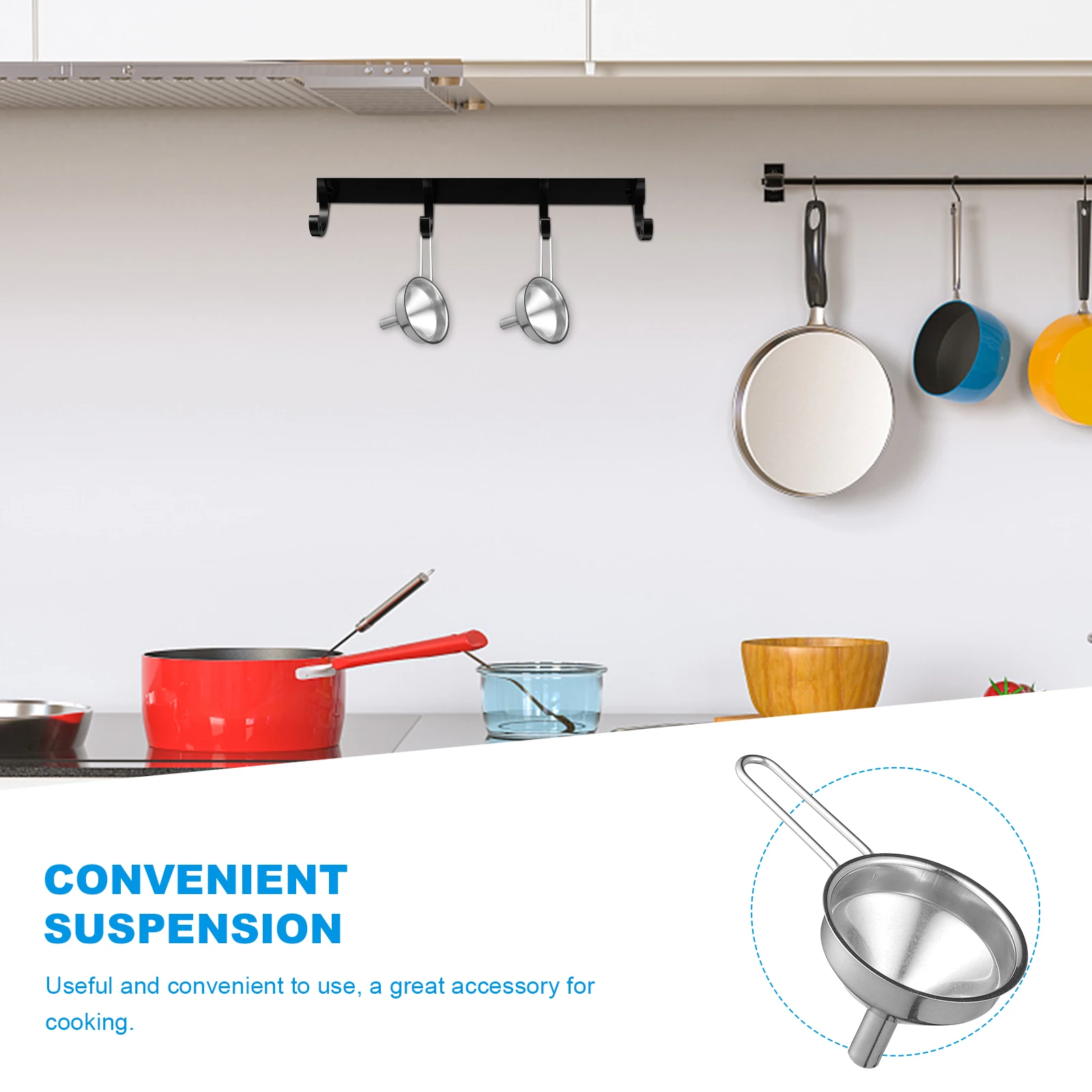 

2Pcs Stainless Steel Kitchen Funnel Oil Liquid Transfer Tool Practical for Bottles Jars Home Cooking Use