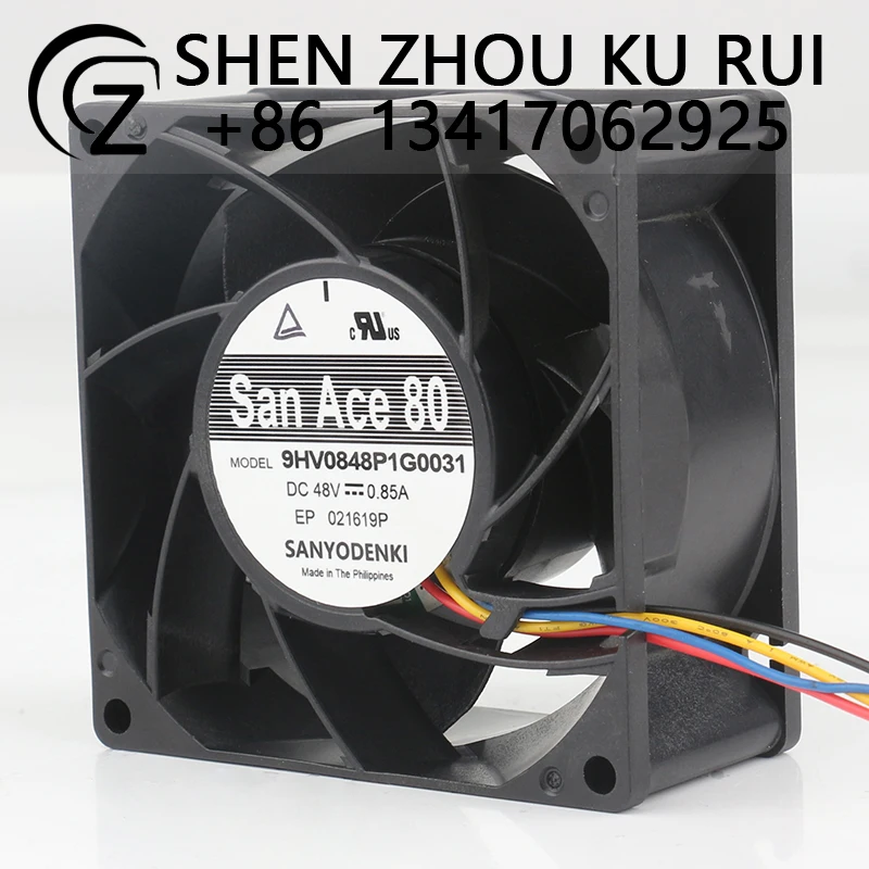 

Sanyo Cooling Fan Large air Volume Four-wire Inverter Low Noise DC 48V 0.85A AC EC 8038 80X80X38MM 8CM 9HV0848P1G0031