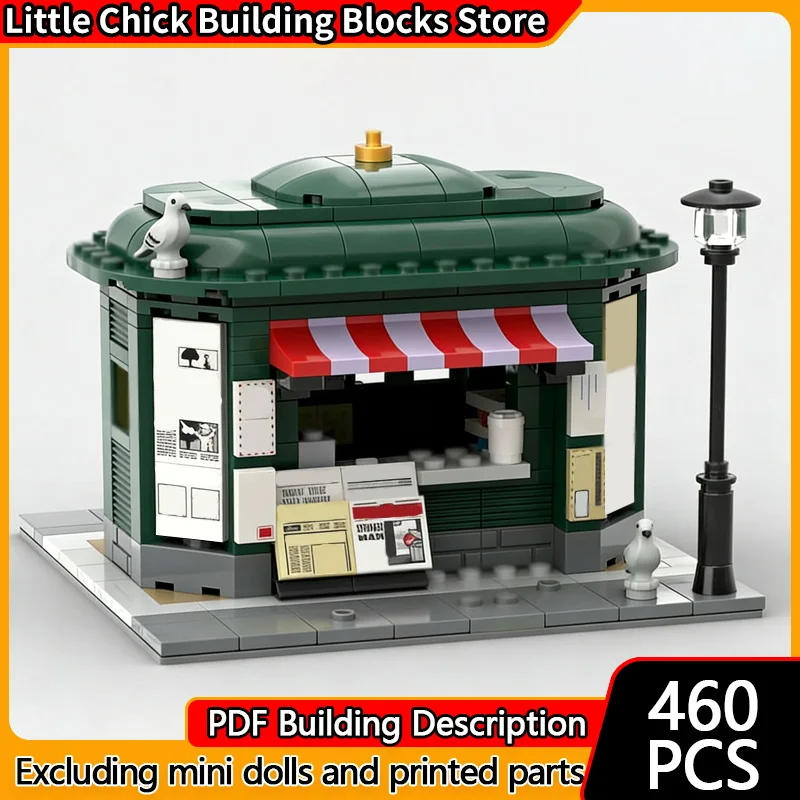 

City Street View Model MOC Building Bricks Kiosk Corner Scene Modular Technology Gifts Holiday Assemble Children Toys Suit