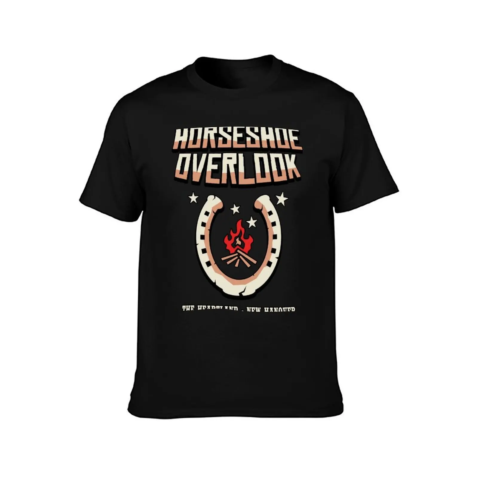 Horseshoe Overlook T-Shirt Summer Casual Cotton Tee Oversized Streetwear Tops Vintage Graphic Print Loose Fit Short Sleeve