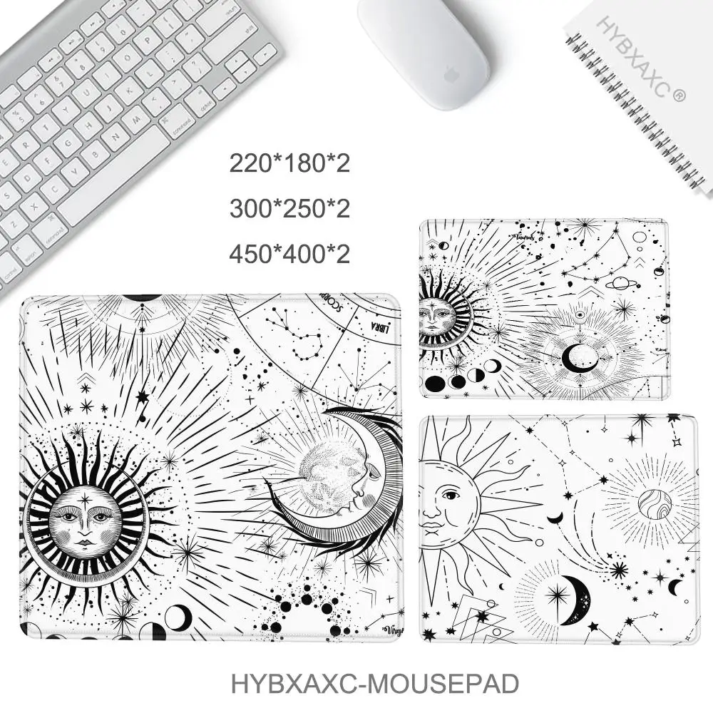 Mystic Astrology Design Mouse Pad Vintage Celestial Desk Mat Small Computer Keyboard Wireless Mouse Boy Girl Gift for Play games