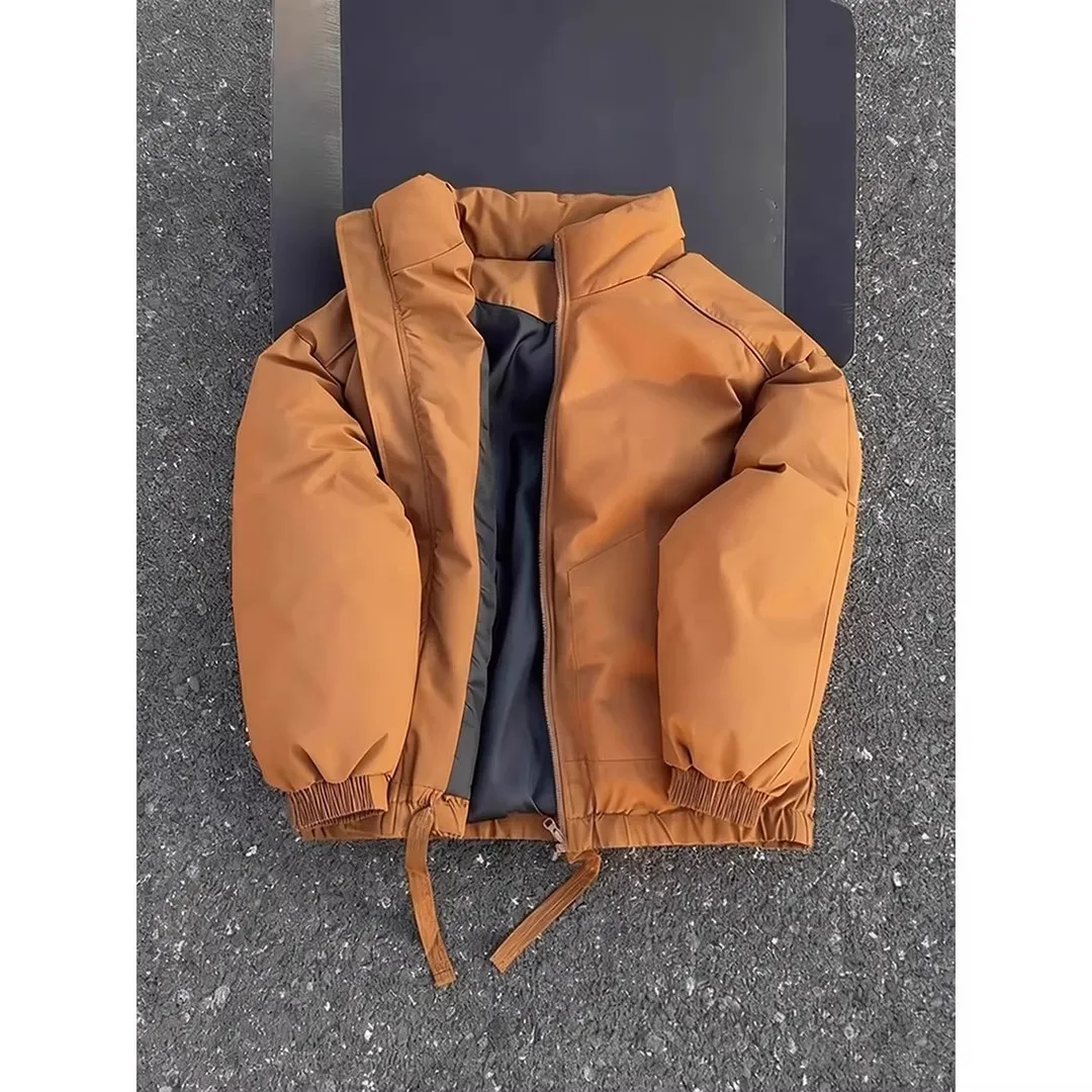 

Большие размеры Thiened Cotton Jaet Свободный крой Мужское женское осенне-зимнее коричневое пальто в стиле ретро American Sle из полиэфирного волокна