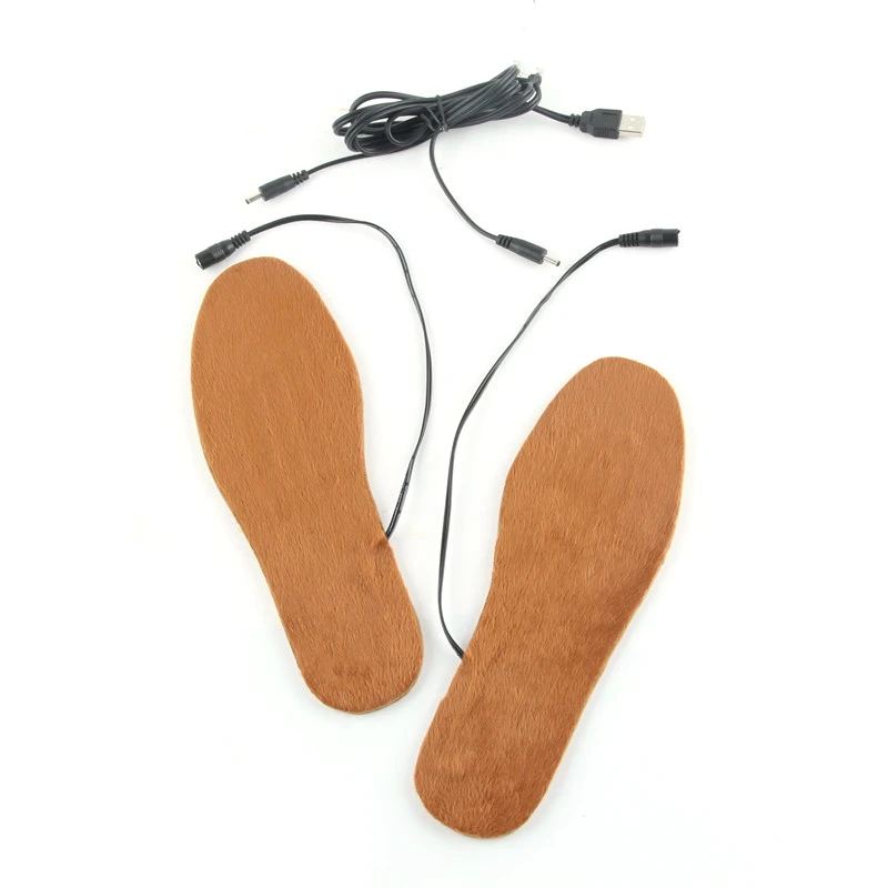 USB Electric Heated Insole Rechargeable Heated Insole Winter Warming Pad Insert Heating Foot Pad