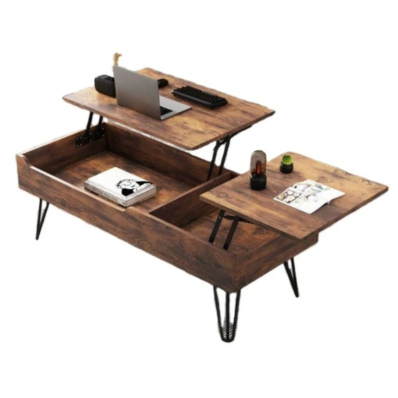 

Dining room Living room Multifunctional square coffee table Wooden height adjustable center lift coffee table