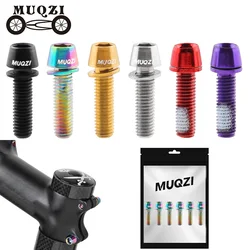 MUQZI 6pcs Bicycle Stem Bolts M5x17mm Bike Handlebar Stem Screw With Washer Cycling Parts Accessories