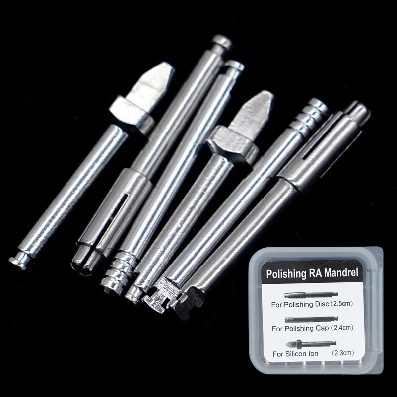 

6pcs/set Dental Polishing RA Mandrel Super Roots Canal Handle For Polishing Disc/Cap Silicon Ion Dentistry Rotary Tools Material