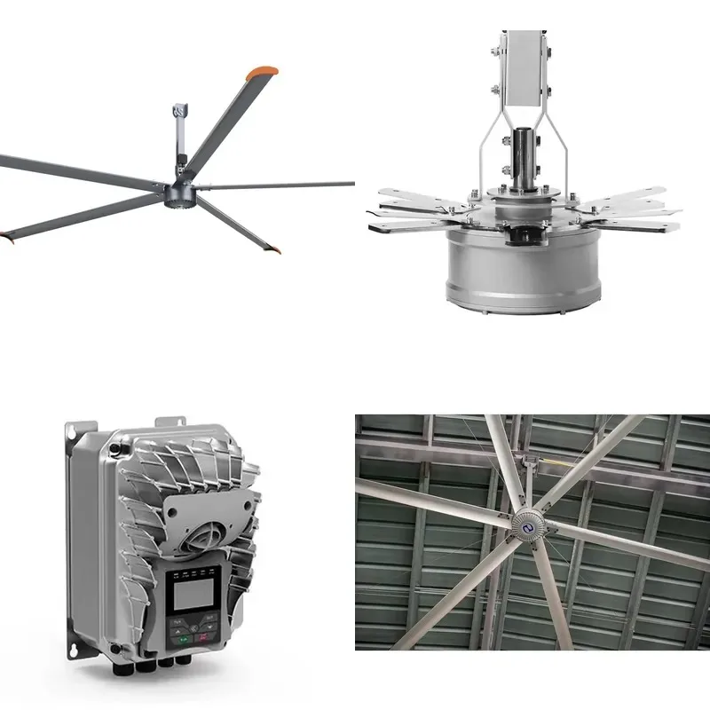Brushless Permanent Magnet Motor Industrial Ceiling Fan 220V HVLS Silent Cooling for Livestock Cattle Poultry Farms