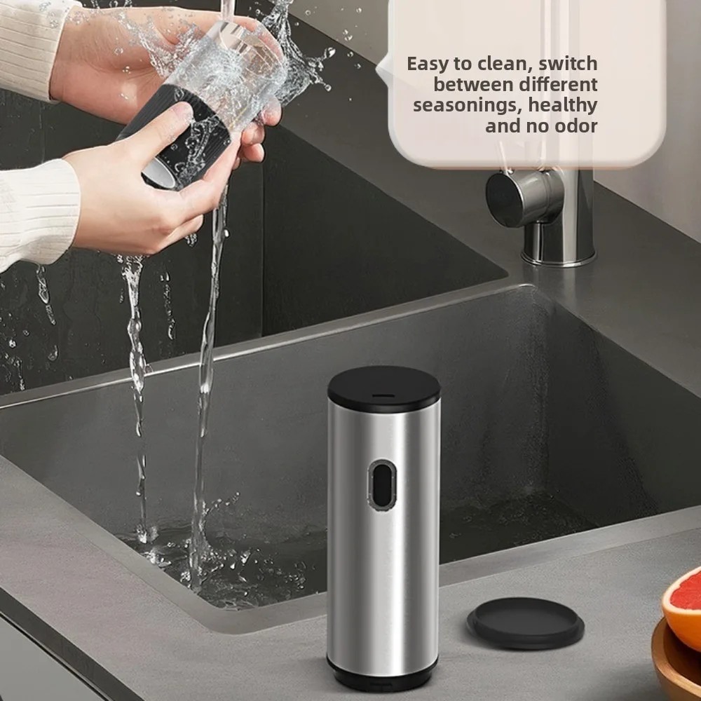 

Adjustable Coarseness Electric Salt Grinder Large Capacity One Click Start Automatic Spices Grinder One Hand Operation Sealed