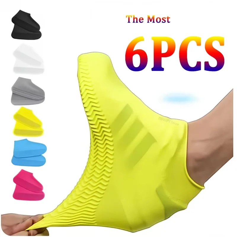 Silicone Waterproof Shoe Covers Rubber Rain Boot Overshoes Reusable Non‑Slip Rain for Outdoor Use Rainy Day