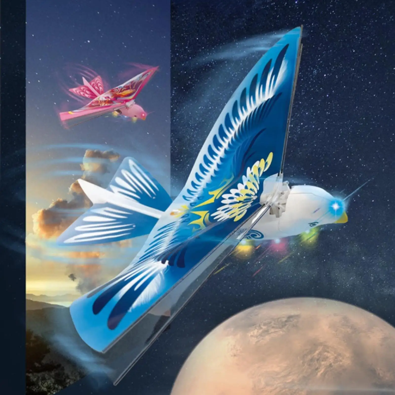 Flying Bird Toy Realistic Electronic Figurine Game With Flapping Wings Flying Electric Bird Toy For Kids Teens Family Gathering