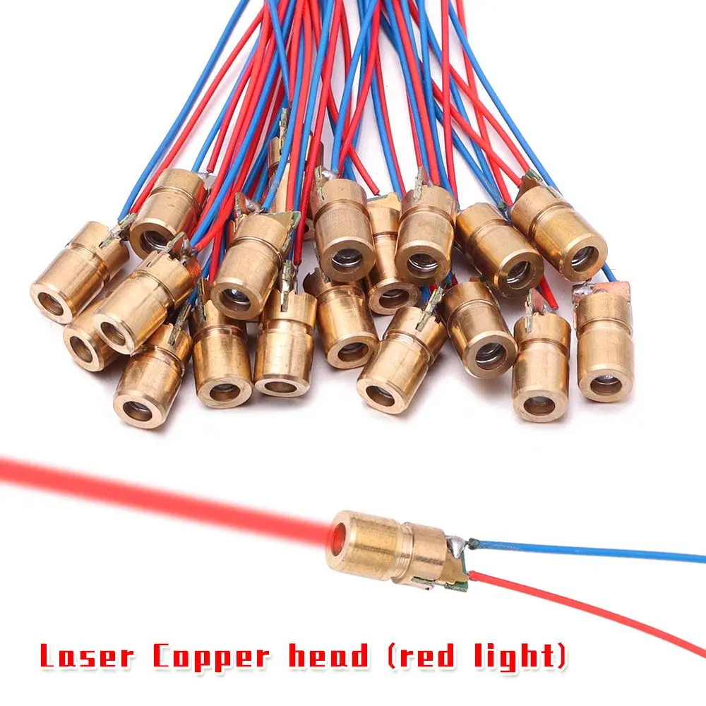 5/10pcs Hot sale Copper Head Red Sight 5 million Watt Dot Diode Module Adjustable Lasers Laser diodes 4.5V 50mW 650nm