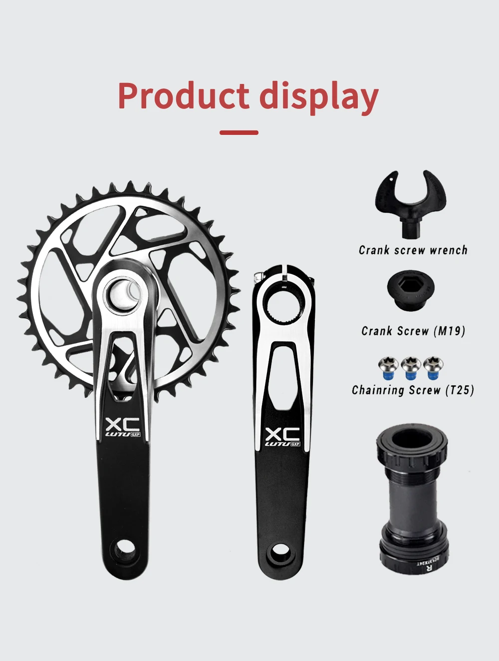 GOLDIX MTB Kurbelgarnitur 170/175mm SL 3-Bolzen-Direktmontage-Kurbel 0mm Offset 34T 36T 38T 40T Kettenblatt für XC AM MTB Fahrradkurbelgarnitur – Detail 11