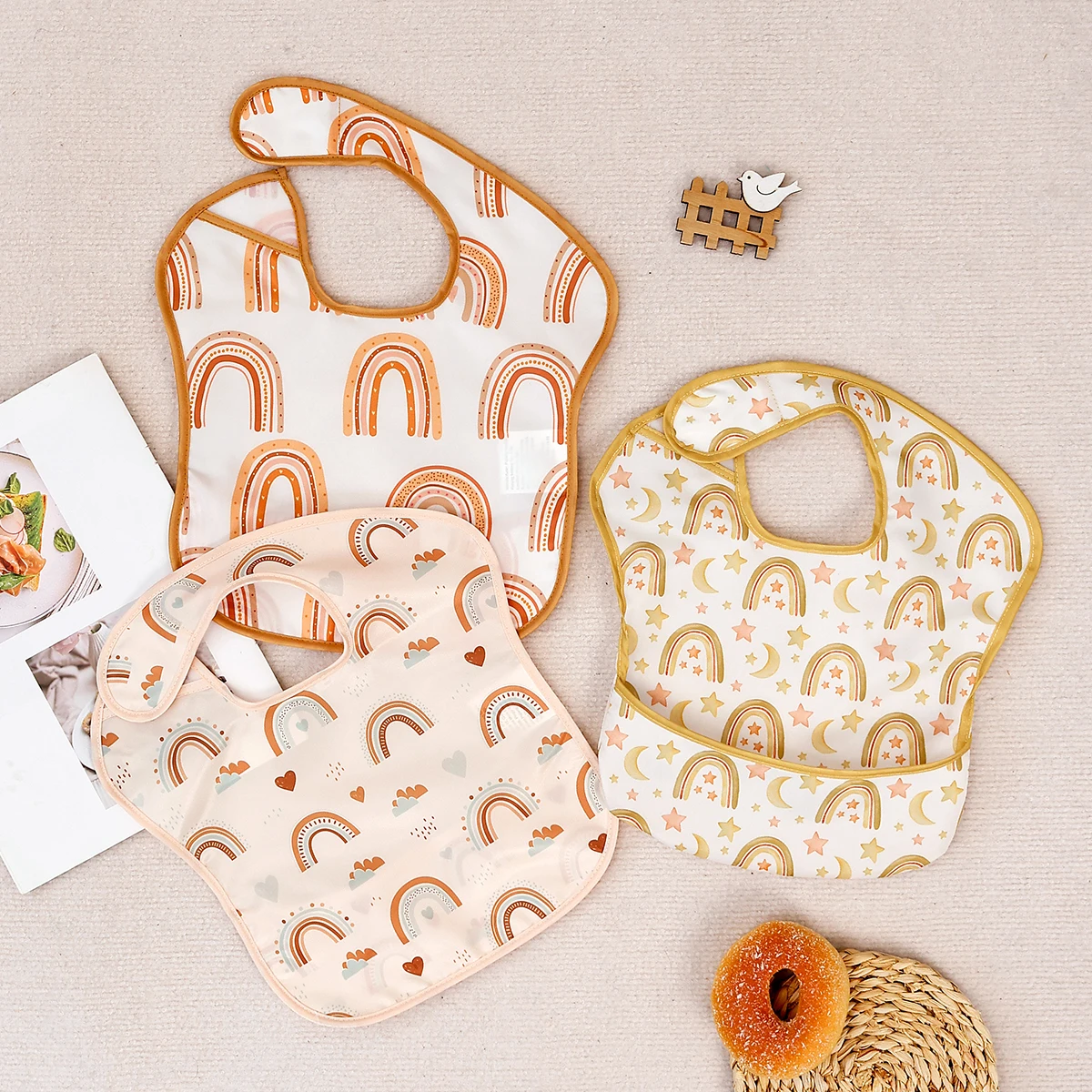 

3 шт./компл. водонепроницаемый детский нагрудник с регулируемым крючком и петлей, халат для кормления без рукавов, нагрудник для детей 0–1 лет