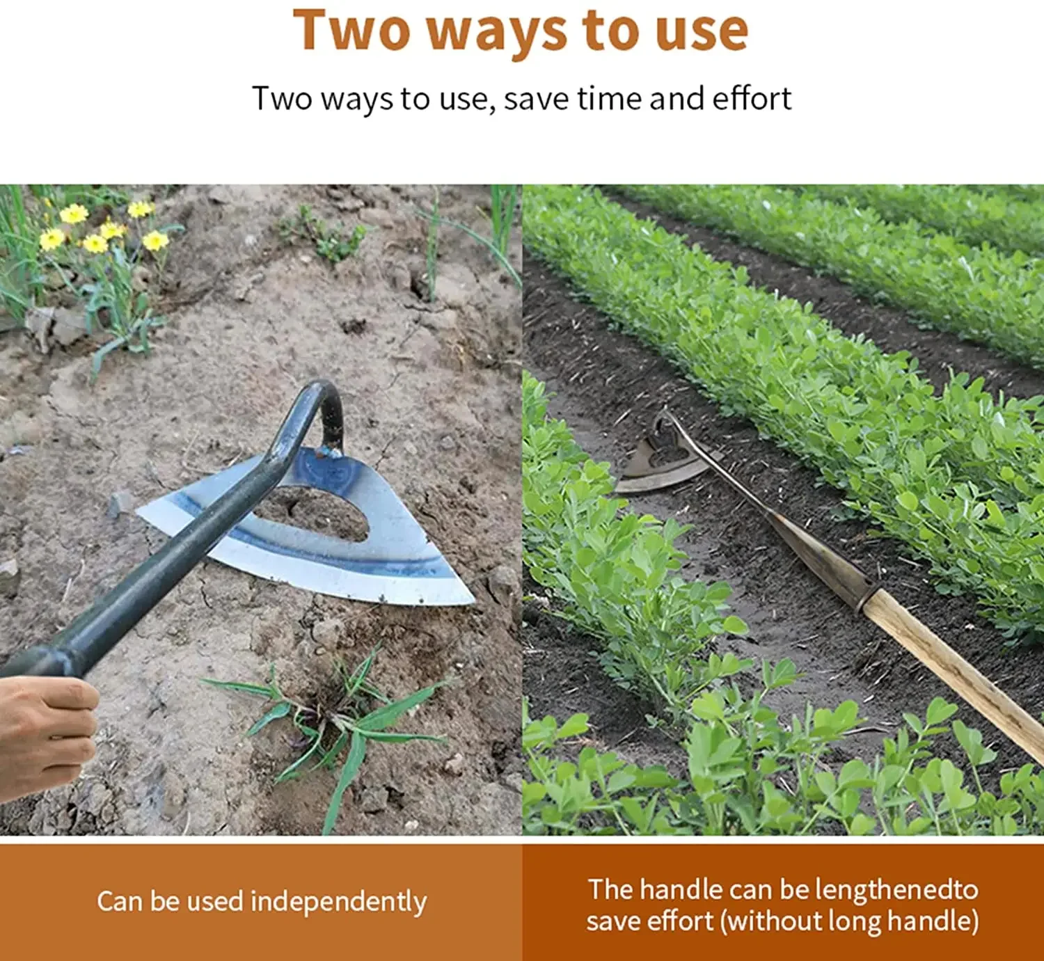 Steel Hardened Hollow Hoe Handheld Weeding Rake Planting Vegetables Farm Garden Agriculture Weeding Tool Dropshipping