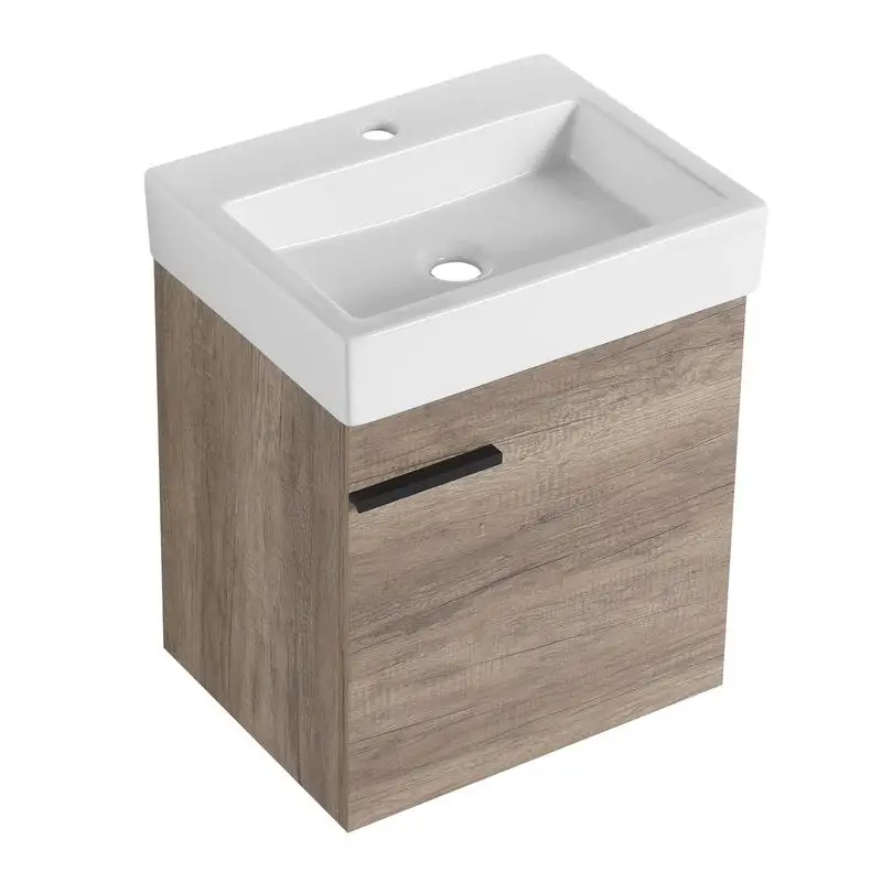 

18" Bathroom Vanity with Sink Top, Compact Bath Vanity for Small Spaces, Modern Design for Easy Installation and Storage