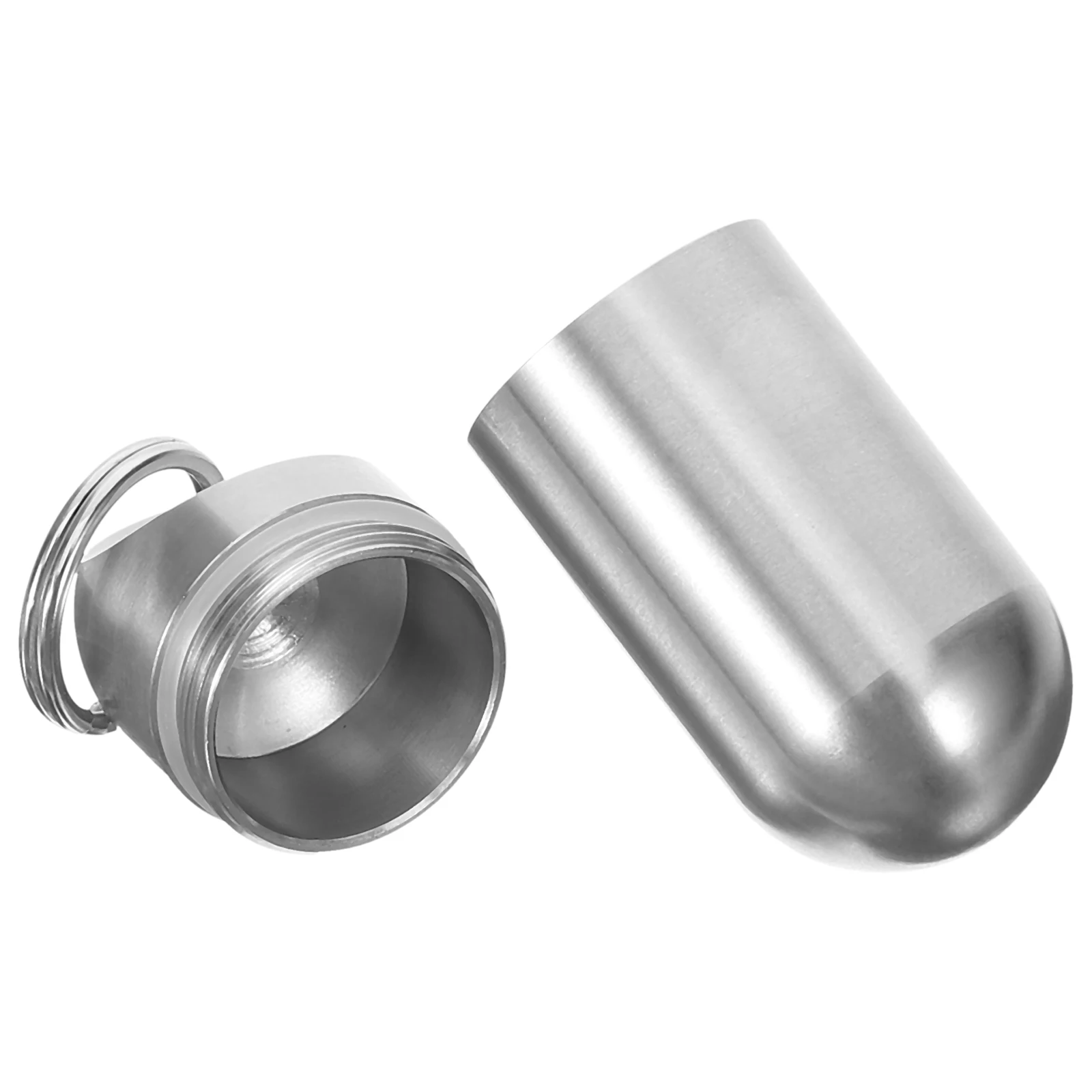 Edelstahl-Pillenflasche, großes Fassungsvermögen, wasserdichtes Gehäuse für Outdoor-Sportarten, Medikamentenbehälter, Reisen, kleiner Pillenhalter, winzig