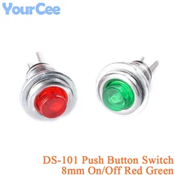 DS-101 Push Button Switch On/Off 8mm 2Pin Mini Lockless Self-reset Momentary Normally Open Round Switch Panel Mount