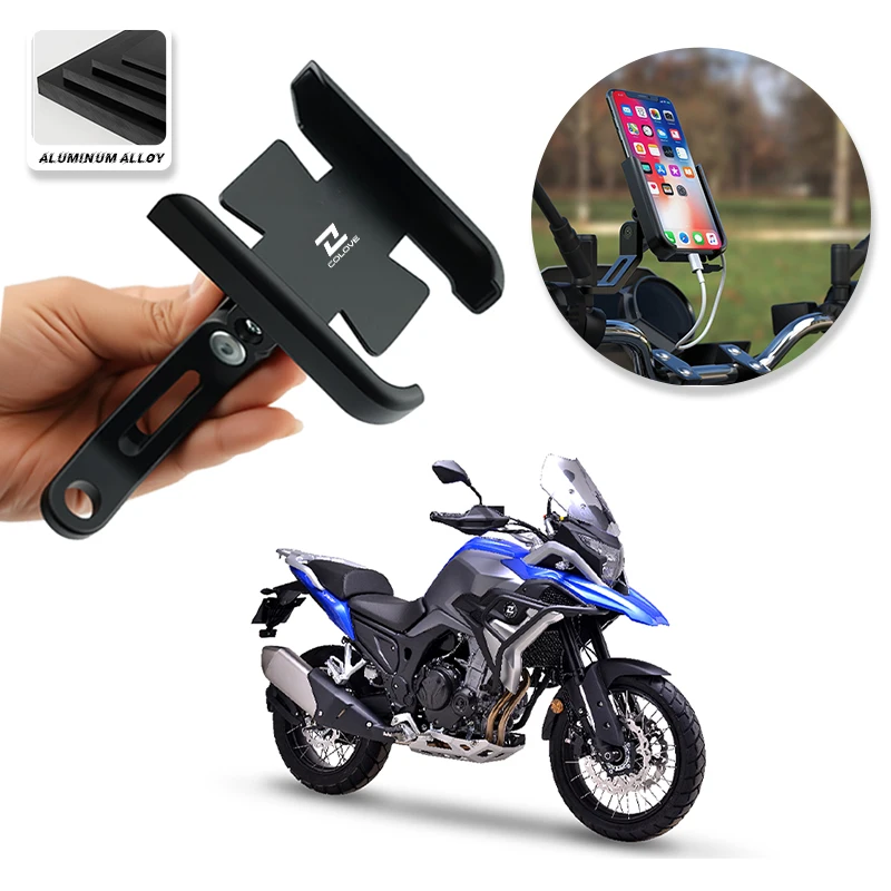 Motorcycle CNC Alloy Handlebar Bracket Mobile Phone GPS Navigation Holder For KOVE COLOVE 800X 800 X 500X 525X 500 Montana XR5