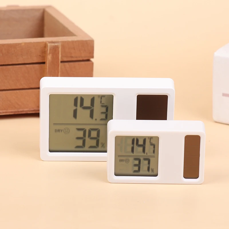 Solar Power Temperature And Humidity Meter Mini Portable Humidity Digital Electronic Temperature Detection Meter