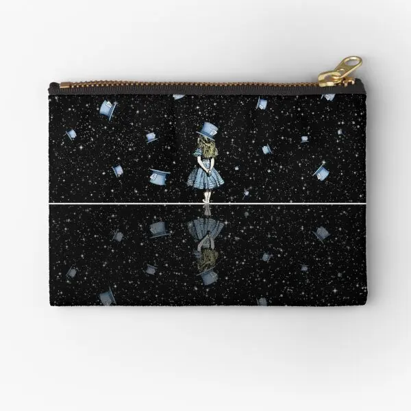 Starry Night Madness Alice In Wonderla  Zipper Pouches Coin Storage Underwear Pocket Packaging Small Wallet Men Socks Bag Women