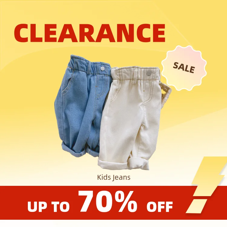 Clearance_Kids Jeans Pant Casual Trousers For Boys Girls High Waist Solid Warm Out Jeans Children's Pants Autumn Spring 9M-4Year