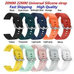 20MM 22MM Universal Silicone Watch Strap For Samsung Galaxy Watch Huawei GT2 3 Amazfit GTR GTS COLMI P8 Watchband Bracelet Strap