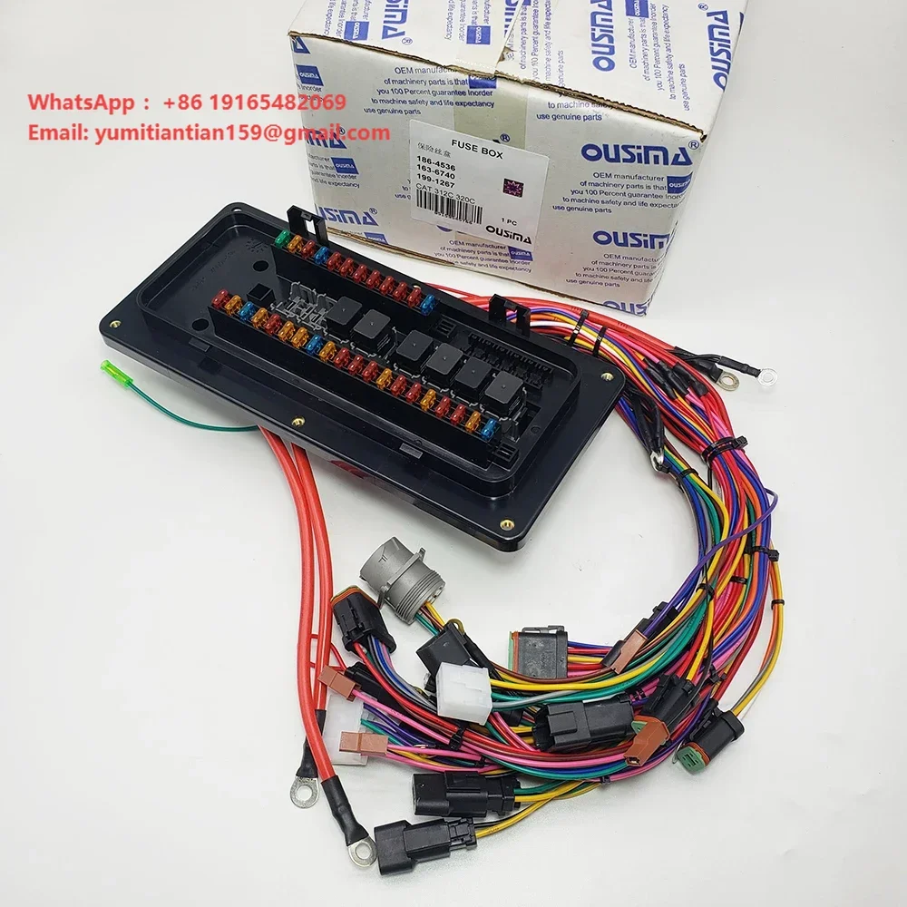 Caterpillar E312C E320D Excavator Wiring Harness with Fuse Box