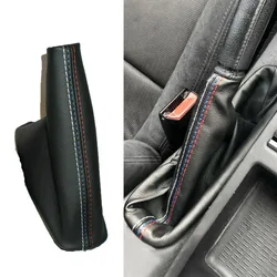 Black Leather Car Interior Handbrake Gaiter Boot Cover Trim For BMW E30 E36 E34 E46 / For Z3 1995 1996 1997 1998 1999-2001 2002