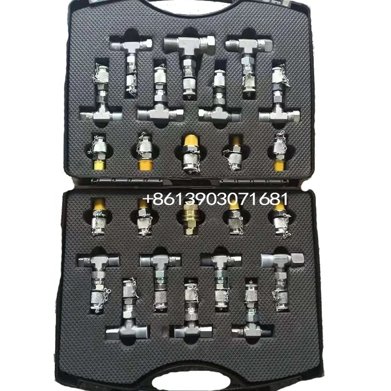 Outil de diagnostic EbTruck, boîte à joint en T de pression, adaptateur en T, ensemble de manomètres hydrauliques