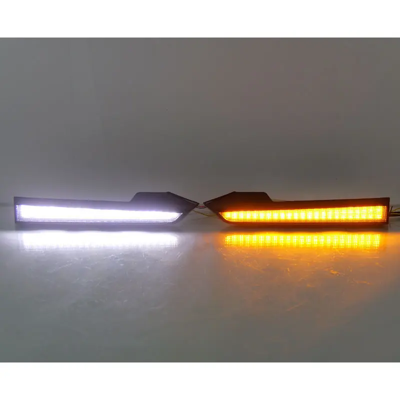 

SAAR Suitable for 2012-2015 Toyota Tacoma Dual Color Flowing Turn Signal Daytime Running Lights Eyebrow
