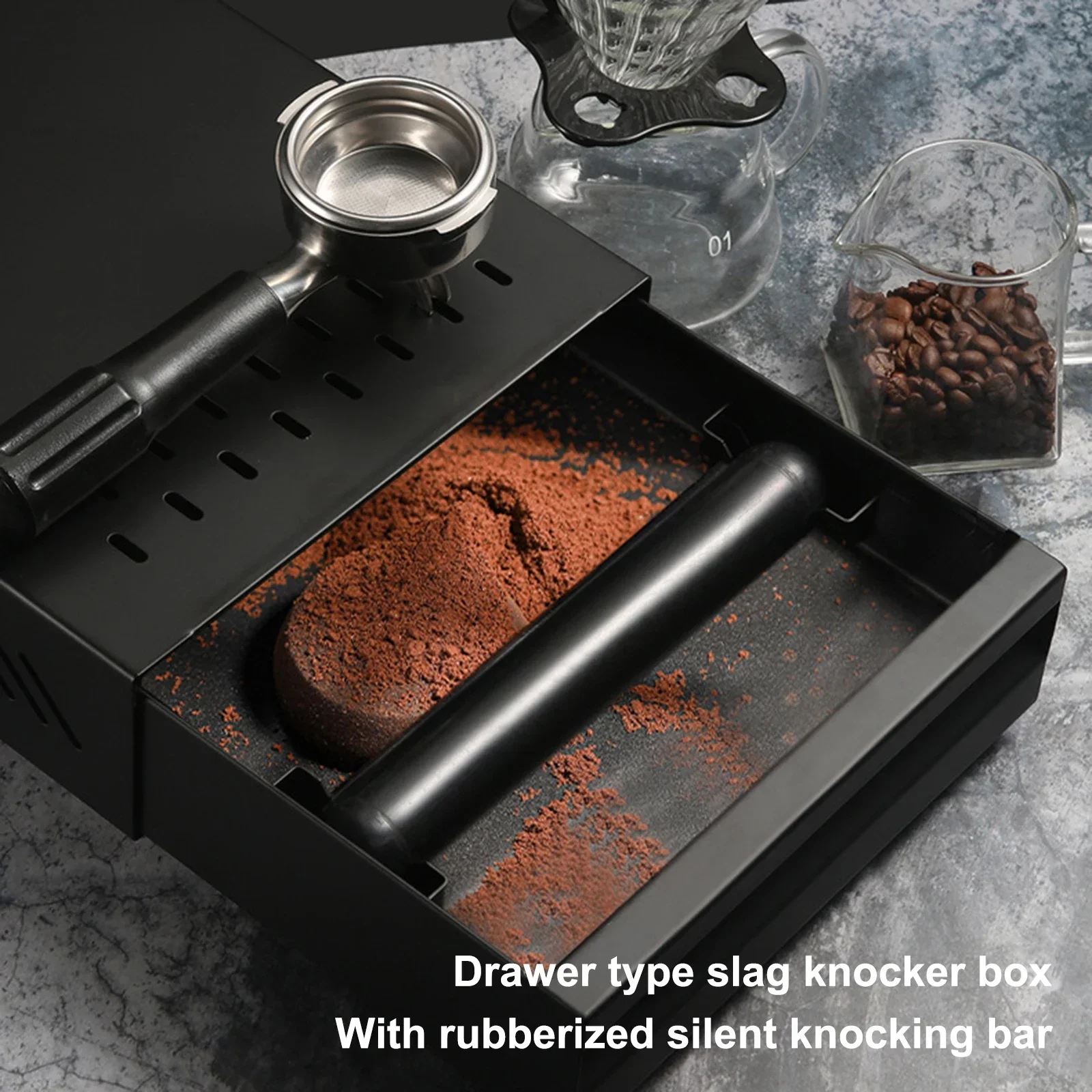 Espresso Coffee Knock Box New Drawer Type Grounds Box Removable Rustproof Slag Box