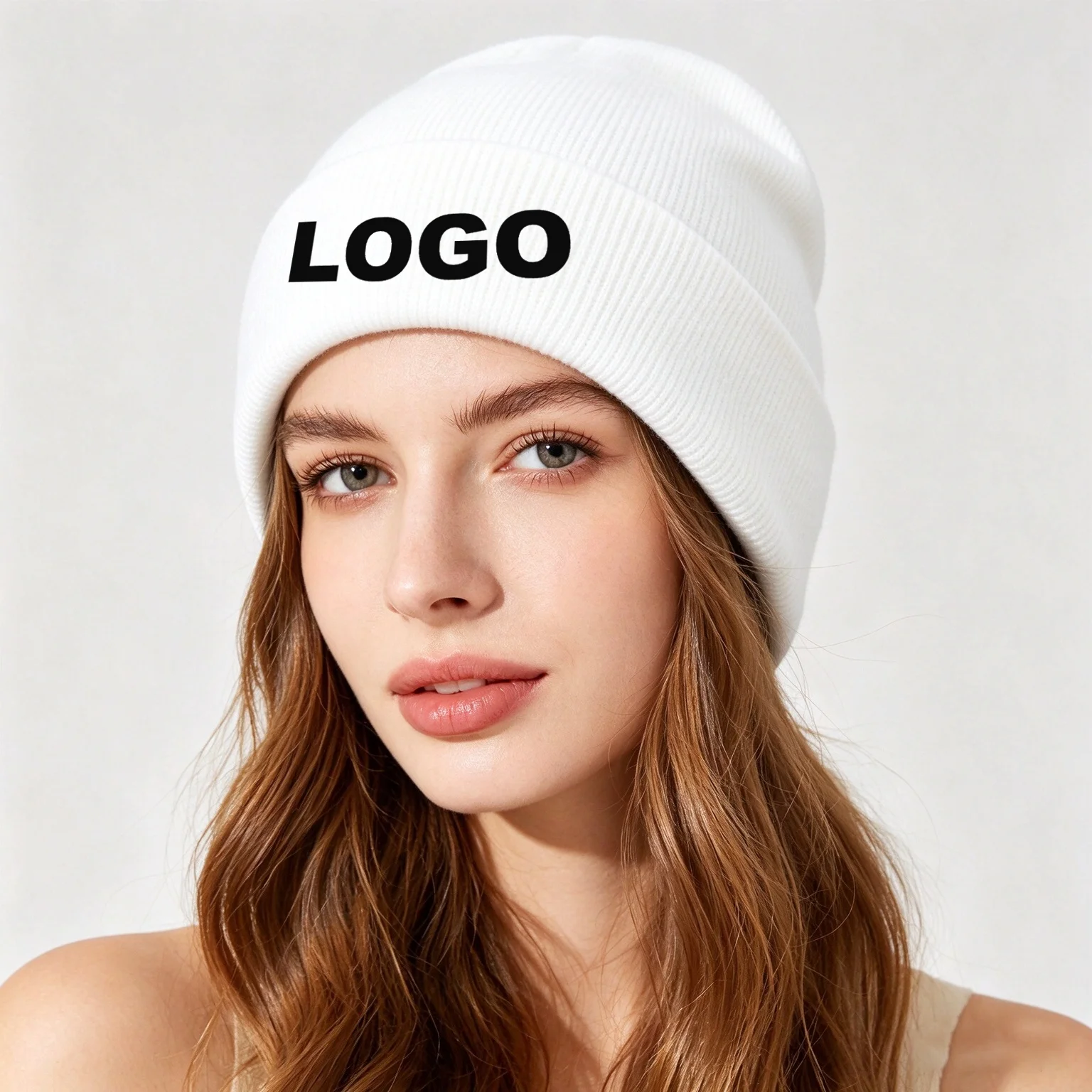 Beanie Cuffed Knit - Bonnet tricoté unisexe avec logo imprimé