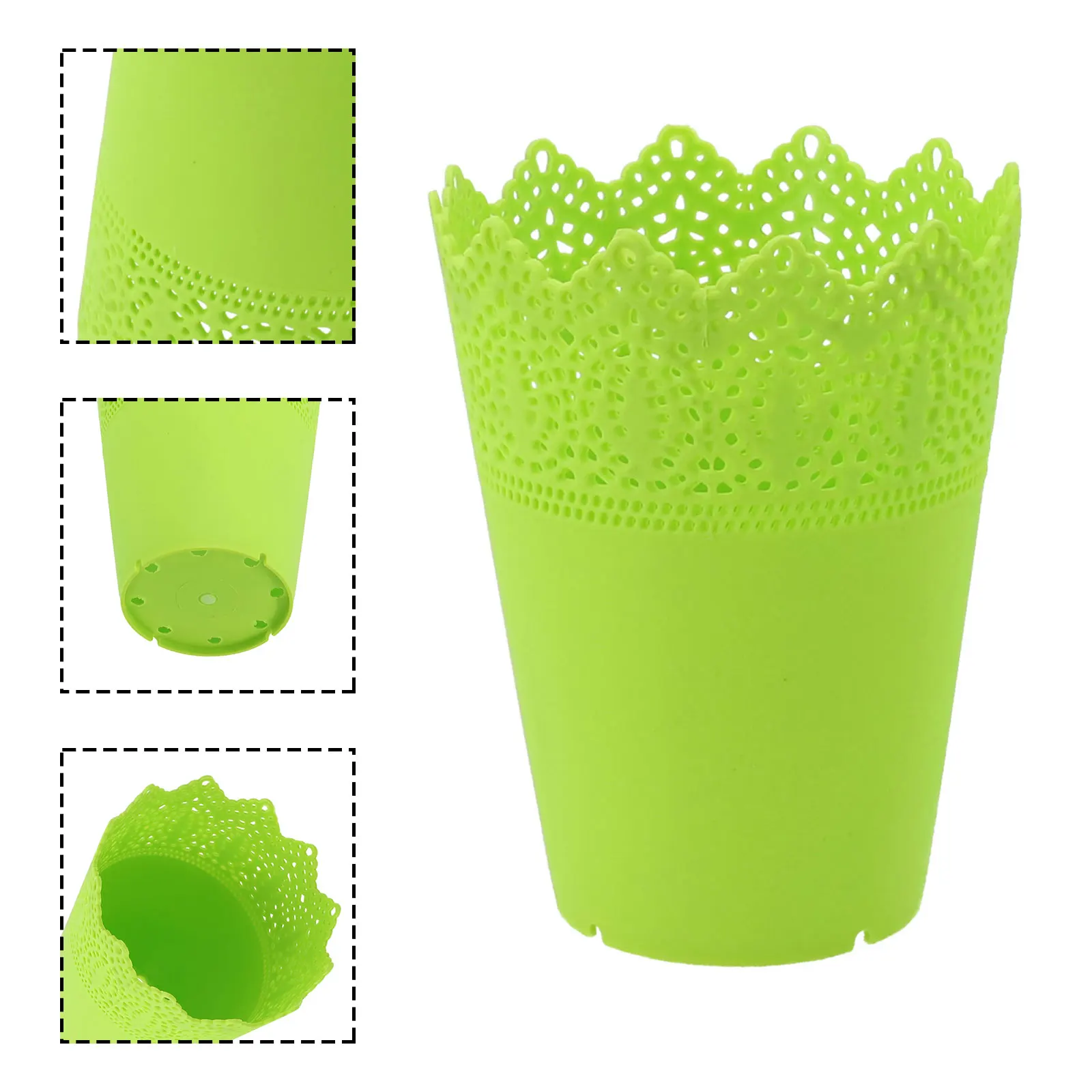 Flower Pot Plastic Hollow Flower Holder Lace Pierced Candy Color Succulents Plant Pot Office Desktop Balcony Home Garden Decor