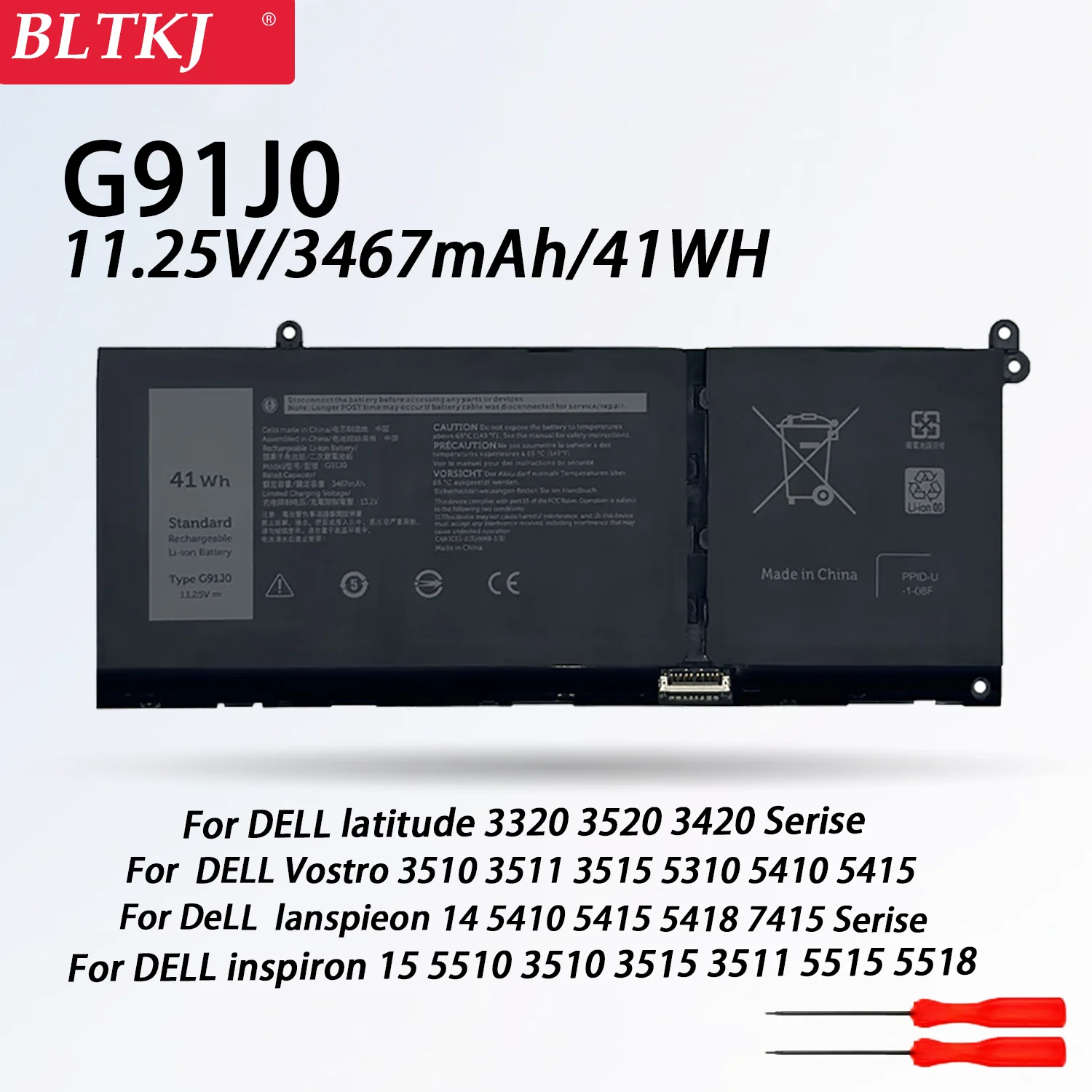 

NEW G91J0 Laptop Battery For Dell Inspiron15 3510 3511 3515 5310 5510 5410 5415 5418 5518 7415 Latitude3320 3520 3420 41WH