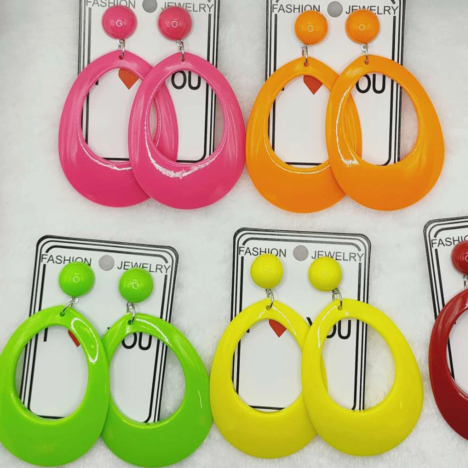 Korean Simple Big O-Shaped Earrings For Women Colorful Geometric Exaggerated Earring Trendy Earrings Jewelry