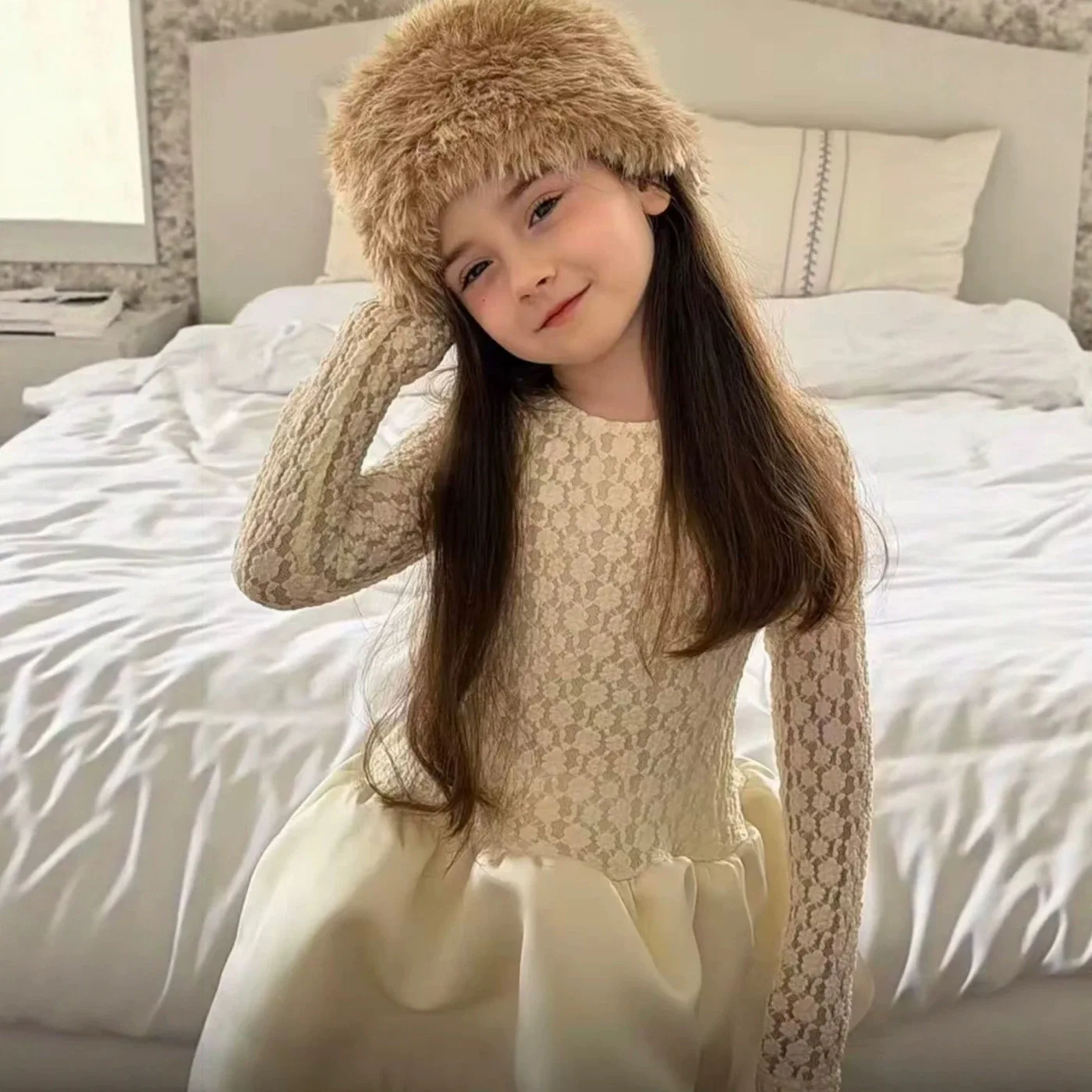 2026 Kids Girls Knitted Spliced Stain Dress Autumn 2-8Yrs Children Girls Long Sleeve Princess Dress Toddler Babys Girls Dresses