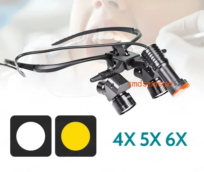 Best 4X 5X 6X Lab Binoculars Magnifigers 5W Surgerys Ergovisions Headlamp Loupes with LED Light  Lithiums Battery 300-600mm/